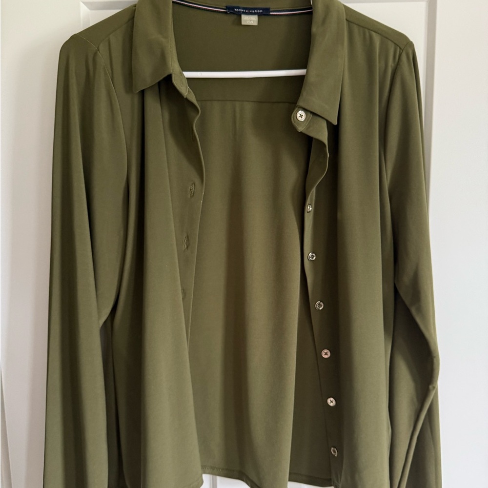 Olive Green Button-Down Blouse - Tommy Hilfiger